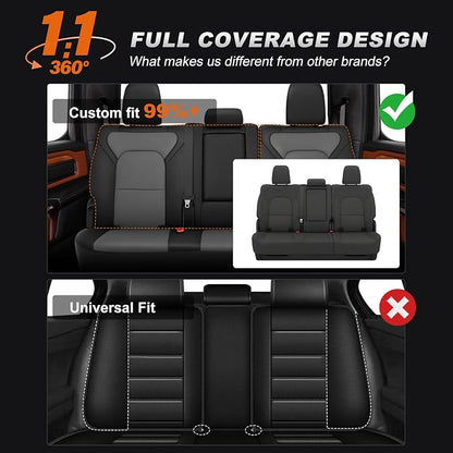 AOMSAZTO Custom Fit Seat Covers for Dodge RAM 1500 2019-2026 Crew Cab Truck | Black+Gray Ram Full Set Seat Covers, Pickup Truck Seat Covers, Premium Faux Leather, Perfect Fit, Breathable, Water Resistant - Image 7