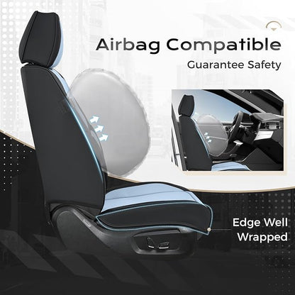 Coverado Car Seat Covers, Seat Covers for Cars, Waterproof Leather Auto Seat Protectors, Leather Car Seat Cushion, Car Interiors Accessories Universal Fit for Most Cars - Image 4