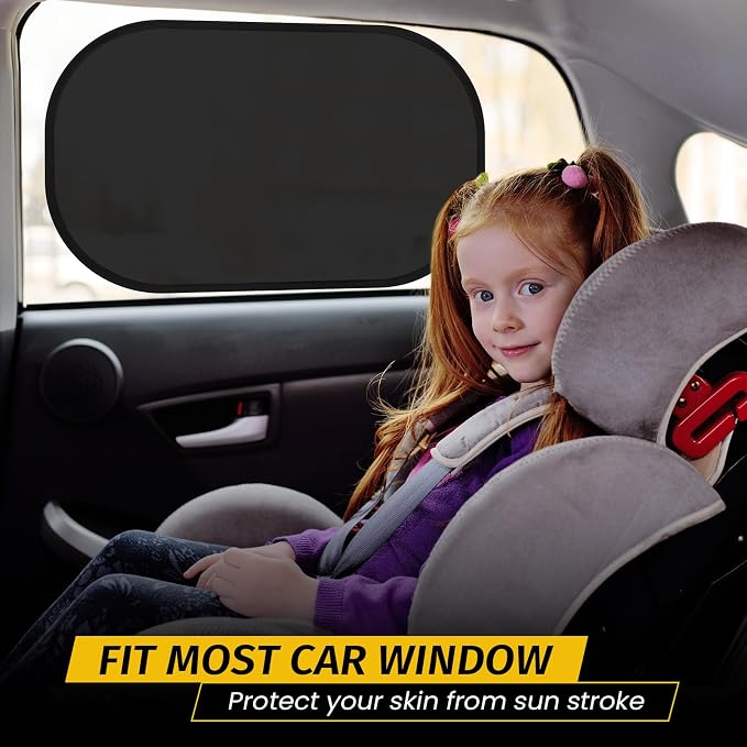 Car Window Shades, Static Cling Sun Shade, UV Protection, 4 Pack 20x12 | Static Cling Installation, UV Protection, Breathable Mesh Design, Fits Most Car, Easy to Install & Remove, Safe for Babies - Image 4