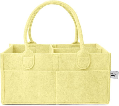 Mr. Pen- Baby Diaper Caddy Organizer, Lemon Glow | Nursery Storage Bin and Car Organizer for Diapers and Baby Wipes by MrPen