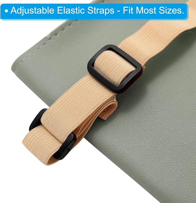 PATIKIL Car Tissue Holder, PU Leather Rectangle Napkin Paper Towel Dispenser Box Case with Elastic Strap for Car Sun Visor Seat, Green - Image 4