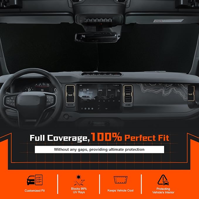 Custom Fit Windshield Sun Shade for Le-xus is Sedan IS350 IS300 IS250 IS200t 2014-2020 - Full Coverage, 210T Reflective Fabric, Double-Layer Design - Keeps Car Cool, Easy to Install and Store - Image 3