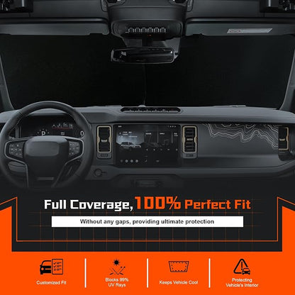 Custom Fit Windshield Sun Shade for Honda Passport 2019-2025 - Full Coverage, 210T Reflective Fabric, Double-Layer Design - Blocks 99% UV Rays, Keeps Car Cool, Easy to Install and Store - Image 3