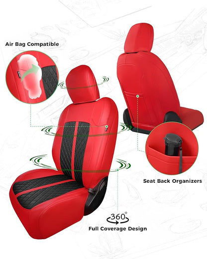 RIDEPOSH for Jeep Wrangler Leather Custom Car Seat Covers Full Set 4 Door | 2013-2017 JK, Luxury Accessories, Waterproof Protectors, 40/60 Spilt, Full Wrap, Durable, Back Organizer, Anti-slip, 5 Seats - Image 3