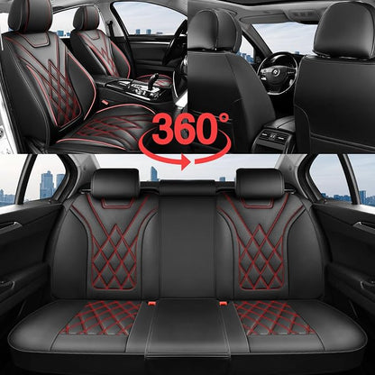 Fit for Camry Seat Covers Compatible with Toyota Camry 2012-2026 Waterproof Breathable Leather Automotive Seat Cushions Protector, Airbag Compatible,Easy to Install,Full Set 5 Seats(Redline) - Image 7
