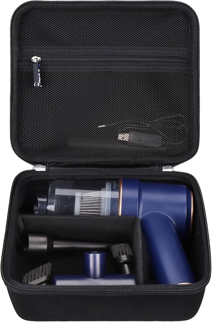 Hard Travel Case for KMM Handheld Car Vacuum Cleaner, Portable Auto Vacuum Cleaner Accessories Storage Bag Carrying EVA Case for KMM LT-117C 9000Pa Air Duster (Full Black) by Unknown