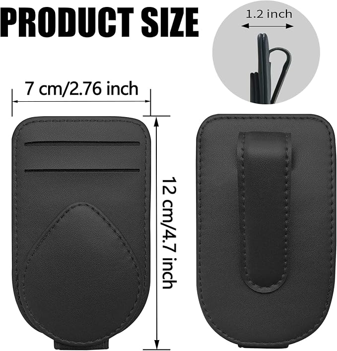 Sunglass and Card Holder for Car Visor, 2 Card Slots Visor Glasses Clip, Strong Magnetic Visor Holder, Visor Accessories for Cars SUV(Beige 1Pc) - Image 6