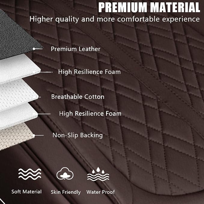 Car Seat Cover for Front Car Seat Bottom,Premium PU Leather Seat Cushion | Without Backrest with Storage Pocket,Full Wrapping Edge Works with Sedan SUV Pickup Minivan - Image 5