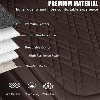 Car Seat Cover for Front Car Seat Bottom,Premium PU Leather Seat Cushion | Without Backrest with Storage Pocket,Full Wrapping Edge Works with Sedan SUV Pickup Minivan - Image 5
