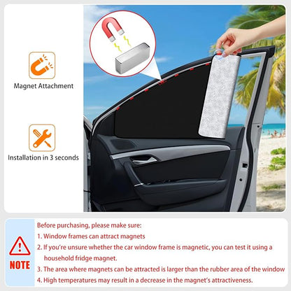 ZATOOTO Magnetic Car Window Shade for Side Window Car Privacy Curtains 4pcs | Full Blackout, UV‑Block, Heat Insulation, Metal Frame Fit, For Naps, Camping, Travel, Baby Safety, and Daily Use - Image 4