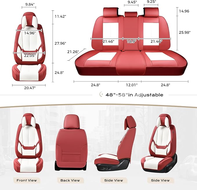 Coverado Car Seat Covers, Seat Covers for Cars, Waterproof Leather Auto Seat Protectors, Leather Car Seat Cushion, Car Interiors Accessories Universal Fit for Most Cars - Image 5