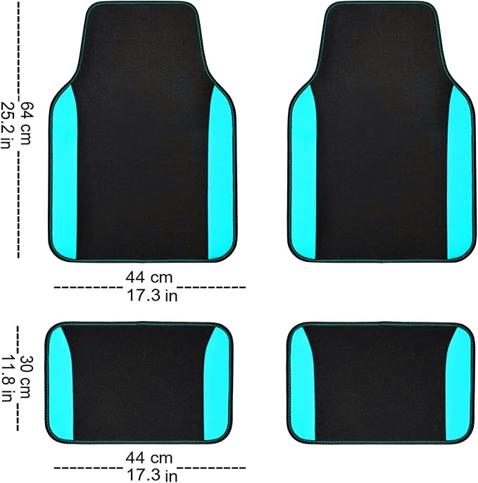 Flying Banner Car Seat Covers Front Seats Rear Bench Polyester car seat Protectors Easy installations Rear Bench Split Classic man Lady Truck (Full Set - Low Back - Combo Pack, Black Mint Blue) - Image 7