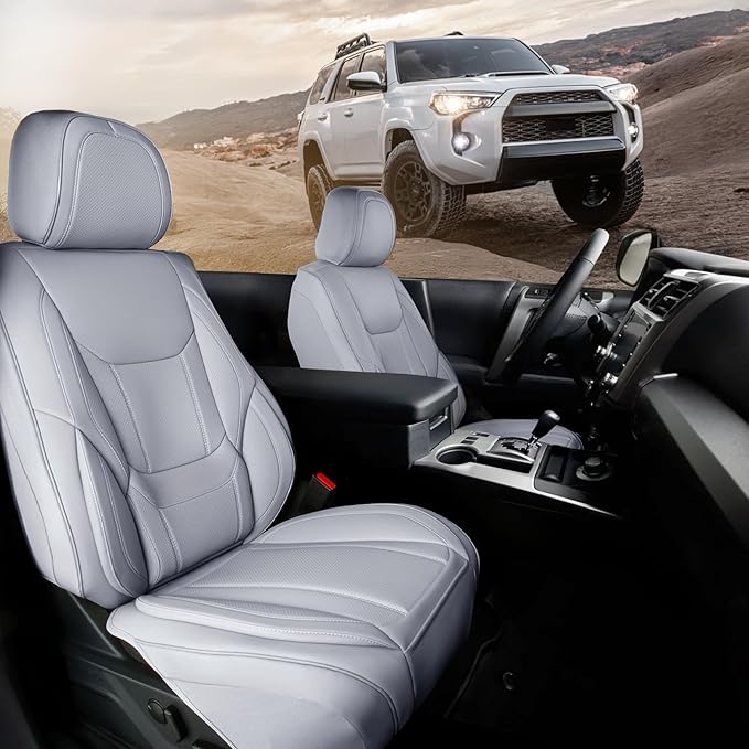 Coverland Premium Car Seat Covers Front Seats Waterproof Interior Protector | Interior Protector Airbag Compatible for Grand Cherokee, Explorer, Escape, Mach-E, Hornet [Gray - Size Chart A18] by Coverland
