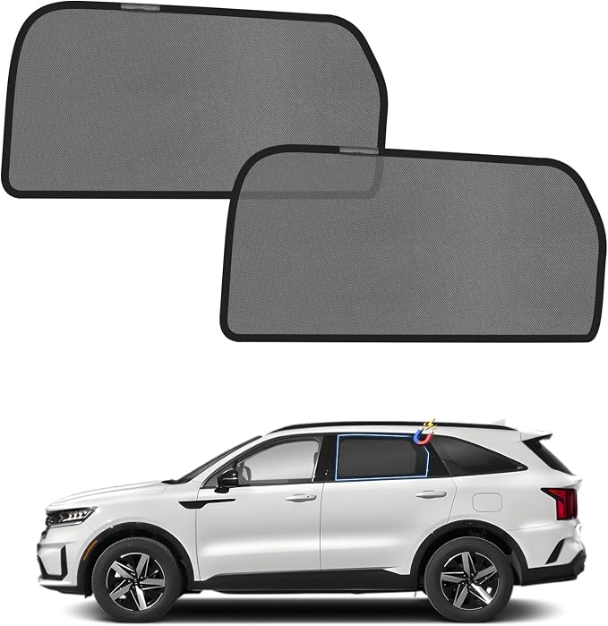 KUST Car Window Shades for 2021-2023 Kia Sorento Accessories, Breathable Mesh Magnetic Window Covers, Rear Back Side Window Sun Shades UV Block Privacy Protection for Baby Camping Napping 2PCS by KUST