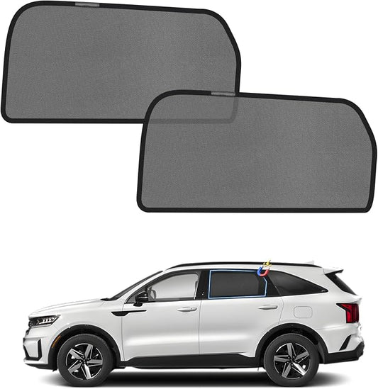 KUST Car Window Shades for 2021-2023 Kia Sorento Accessories, Breathable Mesh Magnetic Window Covers, Rear Back Side Window Sun Shades UV Block Privacy Protection for Baby Camping Napping 2PCS by KUST