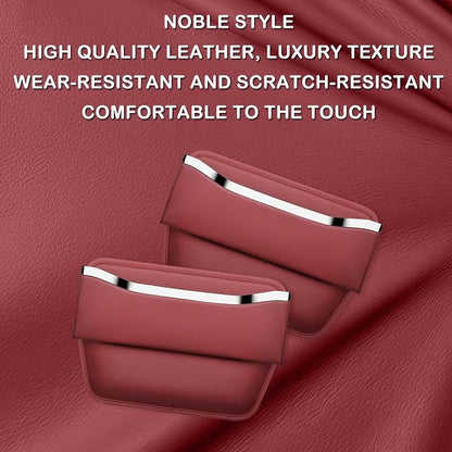 HOLDCY Car Seat Gap Filler Organizer - Leather Console Side Pocket Seat Storage - Stylish and Practical Car Accessories for Cars,SUV,Truck (Red - 1 Pack) - Image 4
