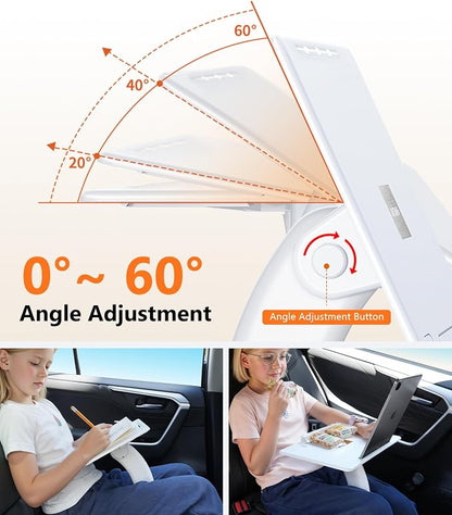 Car Desk for Laptop Tablet iPad Book for Driver Passenger Seat | Detachable Angle Adjustable Car Seat Tray Table, Portable Laptop Stand for Car Vehicle Camping Travel, Easy Operation - Image 3
