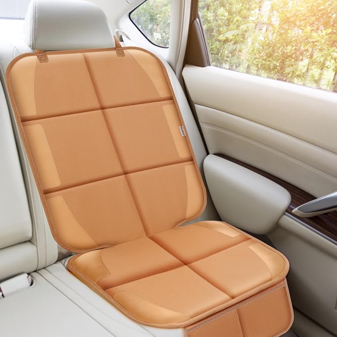 Meolsaek Car Seat Protector for Child Car Seat，Non-Slip Backing No Imprints | Durable Car Seat Mat 600D Fabric, Waterproof Car Seat Cover with Thick Pad - Image 4