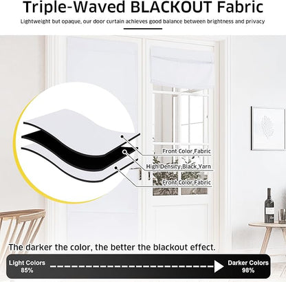 NICETOWN White Magnetic Blackout Door Blinds, No Drill No Tools Door Shade | Thermal Insulated Door Window Cover for French Door, Roman Curtains for Light Conrol, 24" W x 72" L, 1 Panel - Image 4