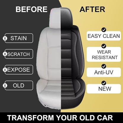 IKABEVEM Car Seat Covers for GMC Yukon 2007-2026, 2-Pack Front | Luxury Fuax Leather, Waterproof, Airbag Compatible, Easy to Install, Scratch‑Resistant Seat Protection, Black - Image 6