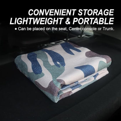 Sweat Towel Car Seat Cover Protector Front Seats for Gym Workout, Running, Swimming, Beach and Hiking, Waterproof Universal Seat Cover for Car, Trucks, Van & SUV (1, Camouflage, Rear Seat) - Image 6