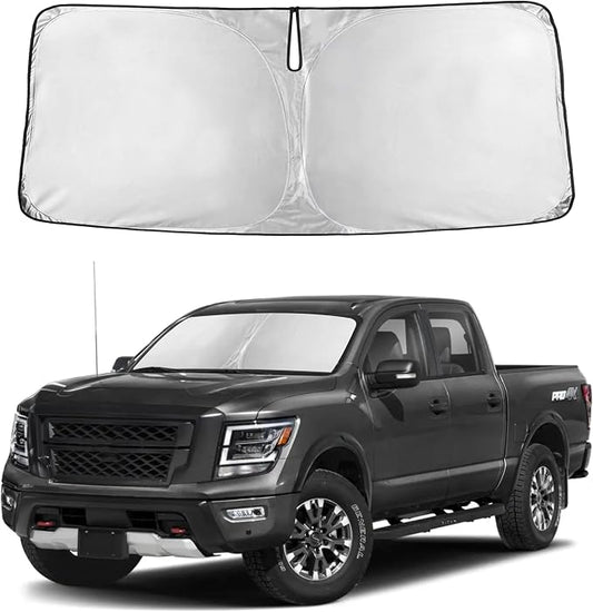 Autovir Windshield Sun Shade Fit for 2020-2022 2023 2024 Nissan Titan | Sunshade, Front Car Window Shades Sun Visor, Blocks UV Rays & Heat, Car Accessories by Autovir