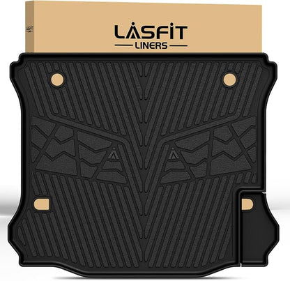 LASFIT Cargo Mat for Jeep Wrangler JK 2011-2018 4 Doors Without Subwoofer | NOT for JL or 2-Door, All Weather, TPE, Custom Fit, Cargo Mat, Trunk Liner, Black by LASFIT