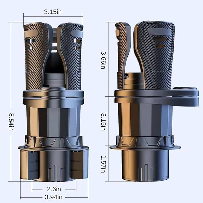 Car Cup Holder Expander, 2-in-1 Manual 360 Rotation | 2-in-1 360° rotating design, durable ABS build, twist-to-install, for daily commute, stable on flat roads - Image 2