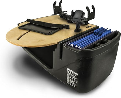 AutoExec AE-RMCD-PM-PS-11M Roadmaster Car Desk for Your Vehicle Workstation and Mobile Office, Natural with Phone Mount and Printer Stand | Vehicle Workstation, Mobile Office, Phone Mount, Printer Stand by AutoExec
