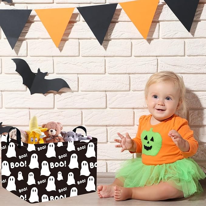 Halloween Boo Horror basket,Empty Halloween basket,Horror and thriller decor,Trick or Treat Box for Boys and Girls,Horror decor(Boo Ghost) - Image 5