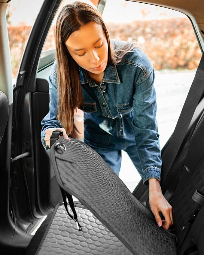 Set Seat Back Organizer & Car Seat Protector Hexy Waterproof & Non-Slip Protector for Child Car Cushion for Leather and Fabric Seats (Gray 2 pcs) - Image 7