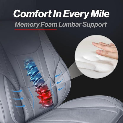 Coverland Custom SUV Car Seat Covers for 2020-2025 Subaru Outback | Premium Waterproof Faux Leather Non-Slip Memory Foam Airbag Compatible Custom Fit Interior Protector [Full Set-Gray] - Image 3