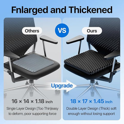 Gel Seat Cushion, Cooling Honeycomb Design for Office Chair Car Wheelchair | Cool & Breathable, Soft & Comfortable - Image 6