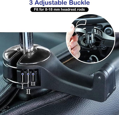 TOOVREN Upgraded 6 Pack Car Headrest Hidden Hook 2 in 1 Car Seat Hooks with Phone Holder for Purse, Backpacks,Toys,and Even Bottle Storage Organizer (Silver) - Image 3