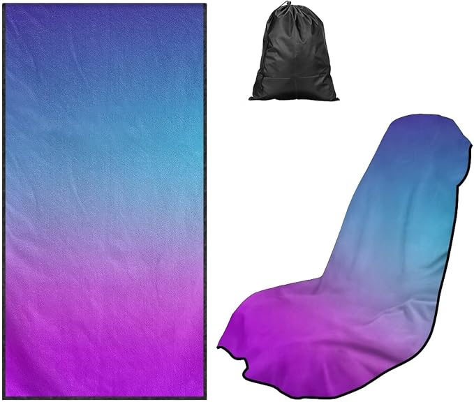 Car Towel Seat Cover 1 Piece Soft Car Seat Cover Protector Breathable Non-Slip Cars Accessories for Cars SUV Trucks, Purple Blue Gradient by Aplkyhs