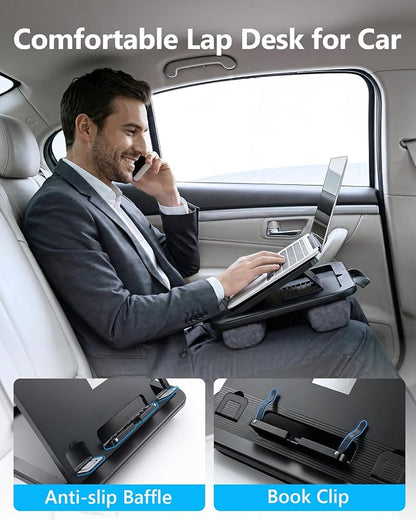 Adjustable Lap Desk with Cushion - 8 Angles Ergonomic Adjustment | Laptop Lap Desk For Bed Couch Car Home Office - Ideal For Reading Drawing Working- Fits up to 14 Inch Laptop Tablet (MINI) - Image 3