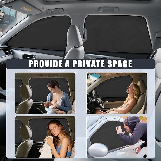 ZATOOTO Magnetic Honda Civic Sun Shade 2017-2024, Privacy & Cool, 4 Pack | Effective Sun Blocking. Magnetic Mount for Steel Frames. Great for Family Camping. Full Privacy Protection. - Image 4