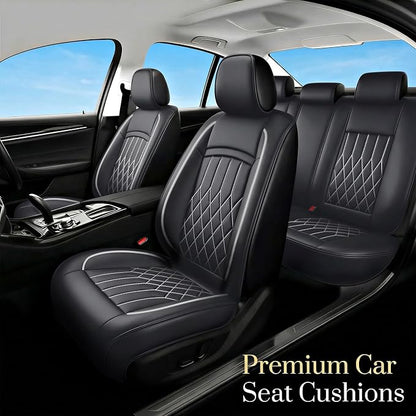 Fit for Prius Car Seat Covers Compatible with Toyota Prius 2001-2026 - Waterproof Breathable Leather Automotive Seat Cushions Protector,Airbag Compatible,Full Set 5 Seats(Whiteline) - Image 2