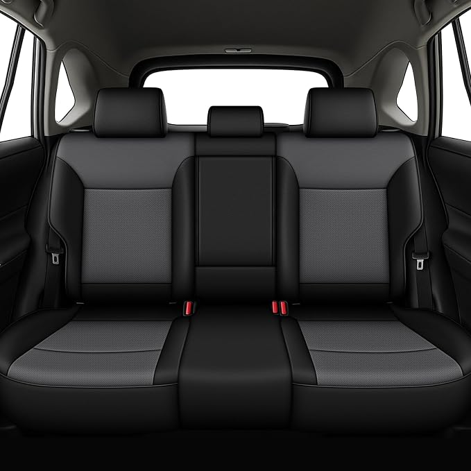 Custom Fit Seat Covers 2019-2025 for Toyota RAV4 Hybrid | Not for XSE&2022-2025 SE Hybrid-Full Set Faux Leather Waterproof Airbag Compatible Car Seat Protectors Black&Gray - Image 3