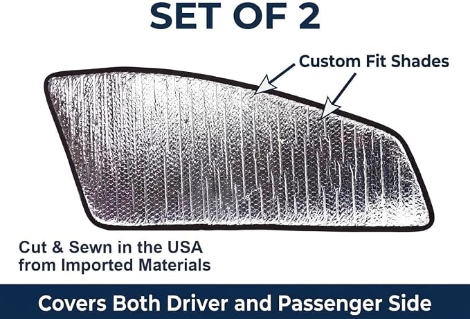 Set of 2 Custom Fit Automotive Reflective Front Seat Side Window Sunshade for 2015 2016 2017 2018 2019 Ford F150 F-150 - Image 5
