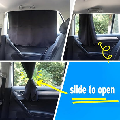 Car Window Shades for Side Windows Baby and Kids,Car Back Window Sun Shade Covers,Strong Magnetic Sunshades Curtains for Truck,27.5" x 19.5" (Solid Black Cloth) - Image 4