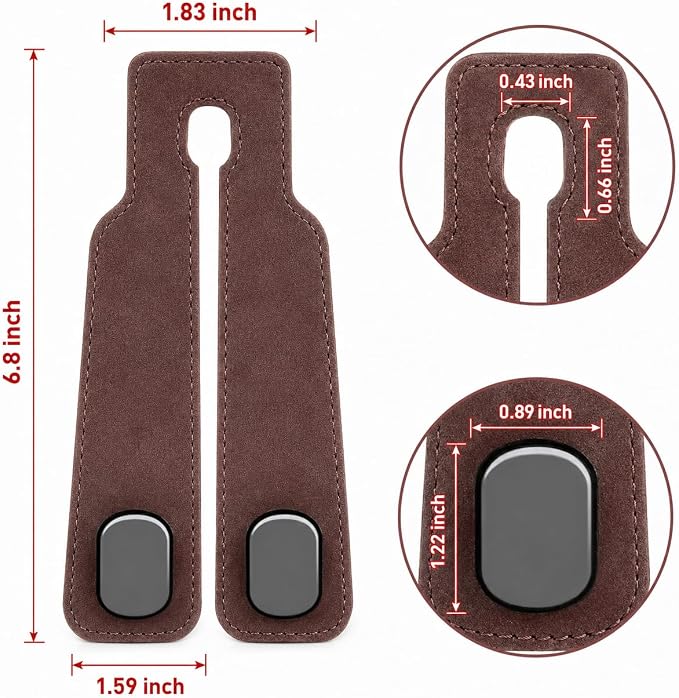 Universal Car Headrest Hooks Heavy Duty Suede Seat Organizer(Brown) | Keep your car organized with these heavy-duty suede hooks—the perfect spot for your purse, bags, and daily essentials - Image 2
