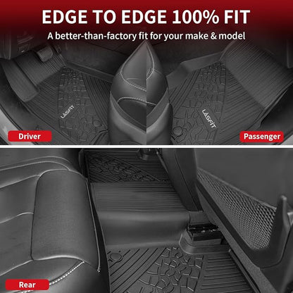 LASFIT Floor Mats for Jeep Grand Cherokee WL 2022-2025 2026 5-Seat | Include 4xe, NOT for Grand Cherokee L, All Weather, TPE, Custom Fit, Car Mats, Floor Liners, 1st & 2nd Row, Black - Image 5