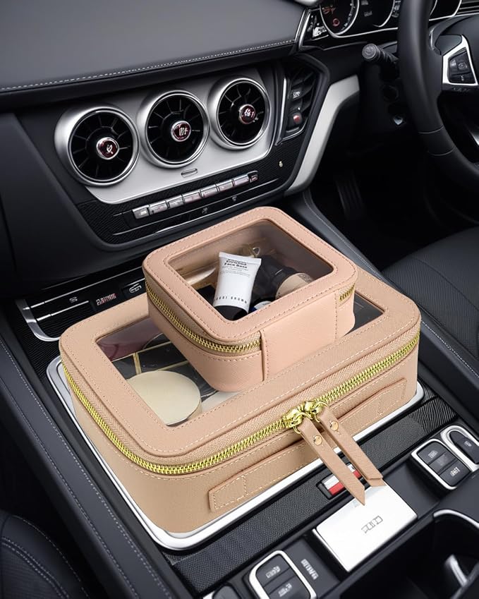 Travel Clear Makeup Bag Set, TSA Approved Cosmetic Bag Case with Zipper Portable Makeup Pouch Toiletry Bag Traveling Cosmetic Organizer Storage Bag Car Organizer Car Essentials - Image 6