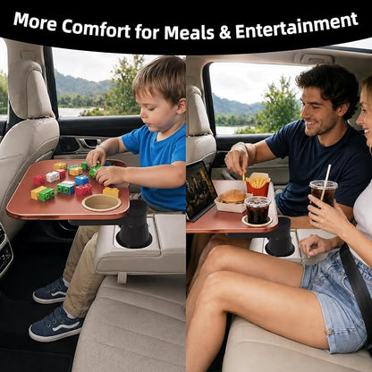 360° Rotating Car Desk Tray for Laptop & Food, Fits Tesla Model Y/3/S | 360° Rotating Car Desk, Premium Leather, Cup Slot, Adjustable for Laptop & Food, Fits Tesla Model Y/3/S & Most Cars - Image 6