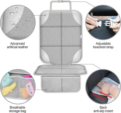 Meolsaek Car Seat Protector for Child Car Seat，Non-Slip Backing No Imprints | Durable Car Seat Mat 600D Fabric, Waterproof Car Seat Cover with Thick Pad - Image 6