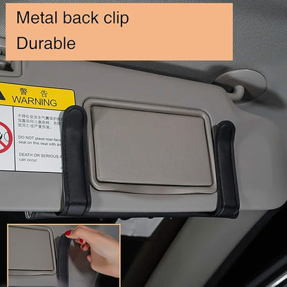 ChuLian Bling Bling Car Visor Tissue Holder | PU Leather Crystals Paper Towel Cover Case & Glitter Sunglasses Clip for Women Black Diamond - Image 4
