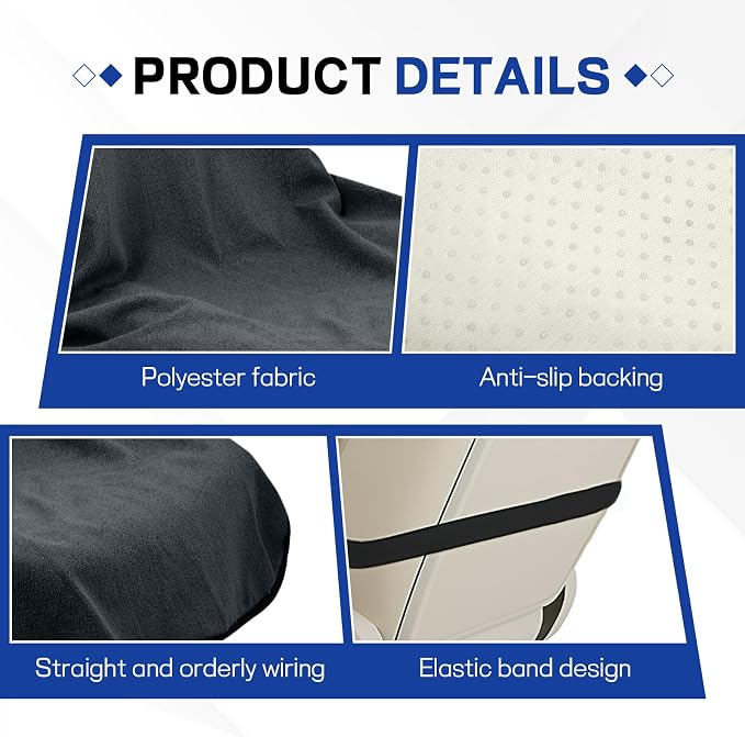 Waterproof Car Towel Seat Cover, Sweating Non Slip Car Seat Cover Protector for Gym Workout, Running, Swimming, Beach and Hiking, Machine Washable, Universal Fit for Front Seats (Gray) - Image 3