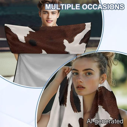 Cow Print Car Towel Seat Cover Breathable Front Seat Towel Cover with Storage Bag Cars Accessories Easy to Store for SUV Vans Sedans Trucks - Image 5