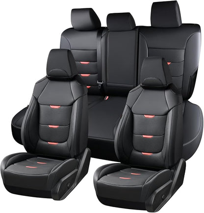 Coverado Toyota RAV4 Seat Covers Custom Fit 2019-2025, Leather, Full Set | Car Seat Covers for Toyota RAV4 2019-2025(Hybrid) LE,XLE,XLE Premium,Limited, Airbag Compatible & Easy Install & Waterproof - Image 9